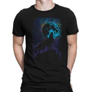 Howling Wolf - Herren Fun T-Shirt Bedruckt Small Bis 4xl Papayana