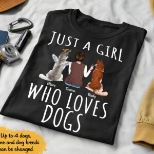 Hund - Just A Girl Who Loves Hunde Personalisiertes T-Shirt, Individuelle Auf Perfektes T-Shirt Geschenk Für Hundeliebhaber