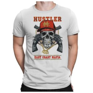 Hustler Skull Nyc New York - Herren Fun T-Shirt Bedruckt Small Bis 4xl Papayana