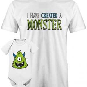 I Have Created A Monster - Partnerlook Herren T-Shirt/Baby Body Set