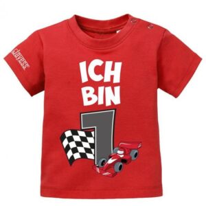 Ich Bin 1 Autorennen Rennfahrer Rennwagen - Jungen Baby T-Shirt