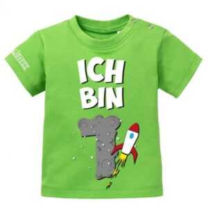 Ich Bin 1 Weltraum Rakete Mond Universum - Geburtstag Jungen Baby T-Shirt