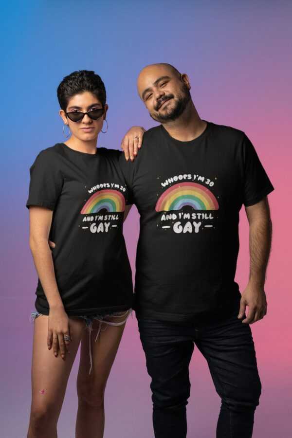 I'm 30 & Still Gay Lgbtqai Lgbtq Pride Queer Shirt T-Shirt Shirts T-Shirts Top Empowerment Diversity Rainbow Print Logo Gift Graphic