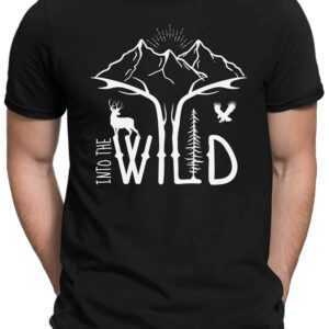 Into The Wild - Herren Fun T-Shirt Bedruckt Small Bis 4xl Papayana