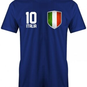 Italia 10 Wappen - Em Wm Italien Fan Herren T-Shirt