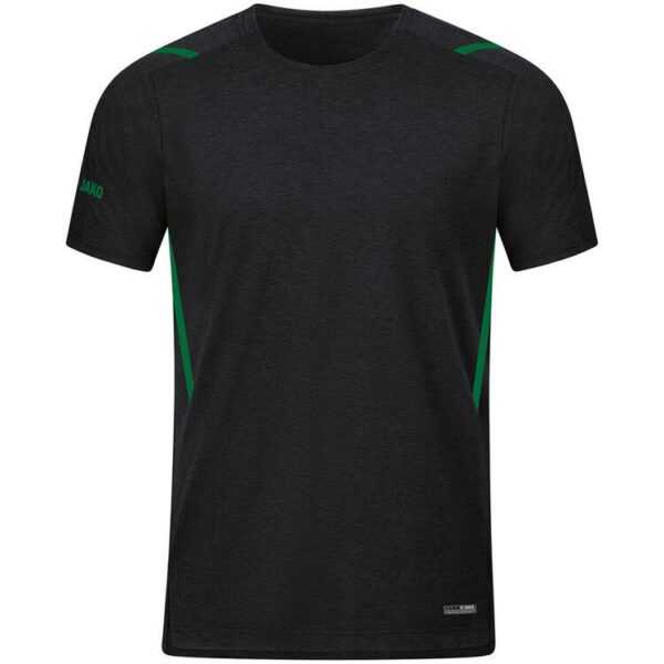 Jako T-Shirt Challenge 6121 schwarz meliert/sportgrün Gr. XL