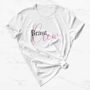 Jga Shirts Team Braut Crew | Junggesellinnenabschied T-Shirt Weiß, Pink Bride's Gang Hochzeit Geschenk Bride To Be Brautjungfern