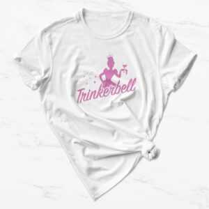 Jga Shirts - Trinkerbell | Team Braut Crew Junggesellinnenabschied T-Shirt Weiß, Pink Bride's Gang Hochzeit Geschenk Brautjungfern