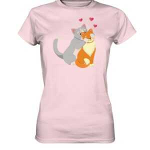 Katzen Katze Paar Valentinstag Geschenk Jahrestag Liebeserklärung An Den Partner T Shirt T-Shirt Tshirt Damen Frauen Premium