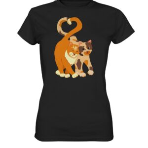 Katzen Katze Paar Valentinstag Geschenk Jahrestag Liebeserklärung An Den Partner T Shirt T-Shirt Tshirt Damen Frauen Premium