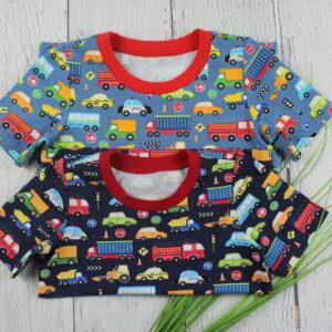 Kinder T-Shirt Babyshirt Sommershirt Verschiedene Muster Auto Waldtiere Fuchs Skater Dinosaurier