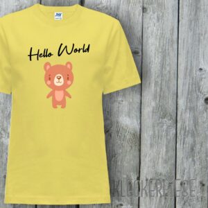Kinder T-Shirt Hello World Bär"" Shirt Jungen Mädchen Baby Kind"""
