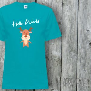 Kinder T-Shirt Hello World Elch"" Shirt Jungen Mädchen Baby Kind"""