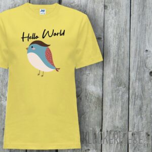 Kinder T-Shirt Hello World Vogel"" Shirt Jungen Mädchen Baby Kind"""