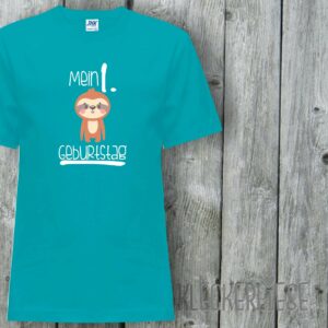 Kinder T-Shirt Mein 1. Geburtstag Faultier"" Shirt Jungen Mädchen Baby Kind"""