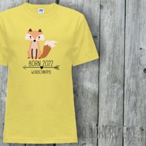 Kinder T-Shirt Mit Wunschname Born 2022 Tiermotiv Pfeil Name Text Fuchs"" Shirt Jungen Mädchen Baby Kind"""