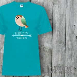 Kinder T-Shirt Mit Wunschname Born 2022 Tiermotiv Pfeil Name Text Vogel"" Shirt Jungen Mädchen Baby Kind"""