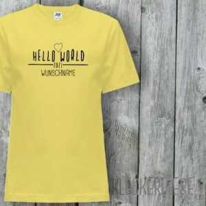 Kinder T-Shirt Mit Wunschname Hello World 2021 Wunschname"" Shirt Jungen Mädchen Baby Kind"""