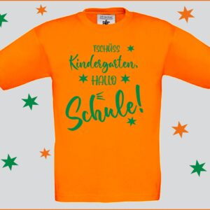 Kinder T-Shirt - Tschüss Kindergarten Hallo Schule