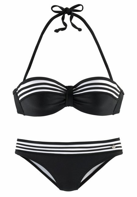 LASCANA Bügel-Bandeau-Bikini im eleganten Streifen-Design