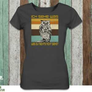 Ladies Shirt Eule"" | Organic Bio Mehrfarbiger Print - Natur T-Shirt Geschenkidee Outdoor Naturliebhaber Wildtierprint -Owl"""