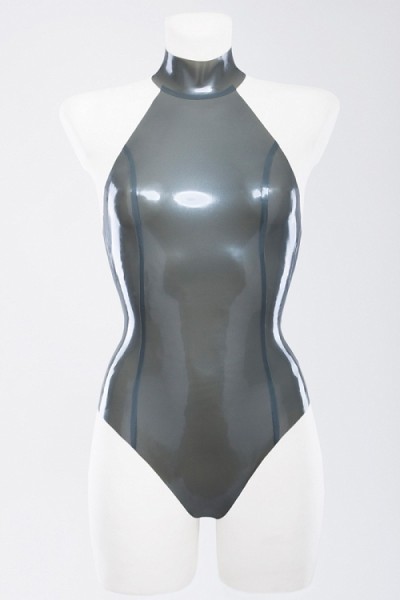 Latex Badeanzug Einteiler mit Kragen