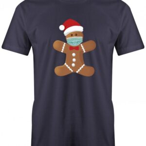Lebkuchenmännchen Mit Mundschutz Weihnachten Herren T-Shirt