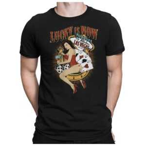 Lucky Is Now Las Vegas - Herren Fun T-Shirt Bedruckt Small Bis 4xl Papayana