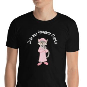 Lustiger Wolf Im Schlafanzug Kurzärmeliges Unisex T-Shirt - Lustiges T-Shirt Schlummer-Partyshirt