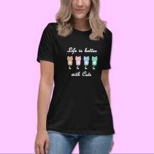 Lustiges Katzen Shirt, Das Leben Ist Besser Mit T-Shirt
