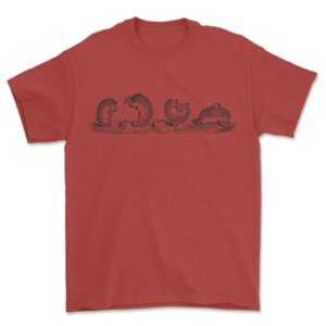 Männer/Unisex T-Shirt Mit Motiv Spielende Igel"" - Vintagedesign Im Siebdruckverfahren Bedruckt"""