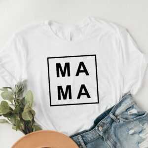 Mama T-Shirt Gerahmt"" Geschenk Familie Individuell Damen Geburt Schlicht Rahmen Rechteck Ostergeschenk [Fadats-1008]"""