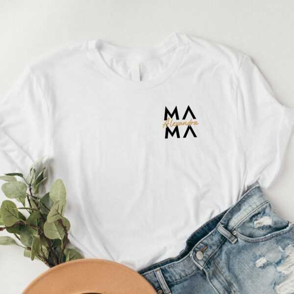 Mama T-Shirt Kindernamen"" Personalisiert Geschenk Familie Individuell Damen Geburt Schlicht Ostergeschenk [Fadats-1014]"""