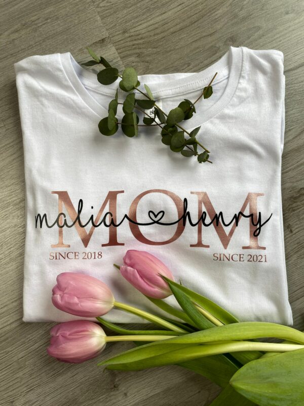 Mama T-Shirt | Mom Shirt Kindernamen Personalisiertes Muttertagsgeschenk Statementshirt Mom