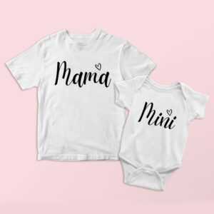 Mama Und Tochter T-Shirt Strampler Set, Kind Partnerlook, Geschenk Für Mutter, Mutter Baby Babyparty T-Shirt, Sohn