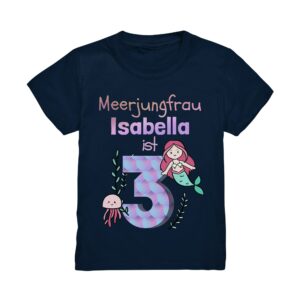 Meerjungfrau Geburtstagsshirt 3. 4. 5. 6. 7. 8. Geburtstag Mädchen T-Shirt Mit Namen Personalisiert Meer Motto Kindergeburtstag Kinder