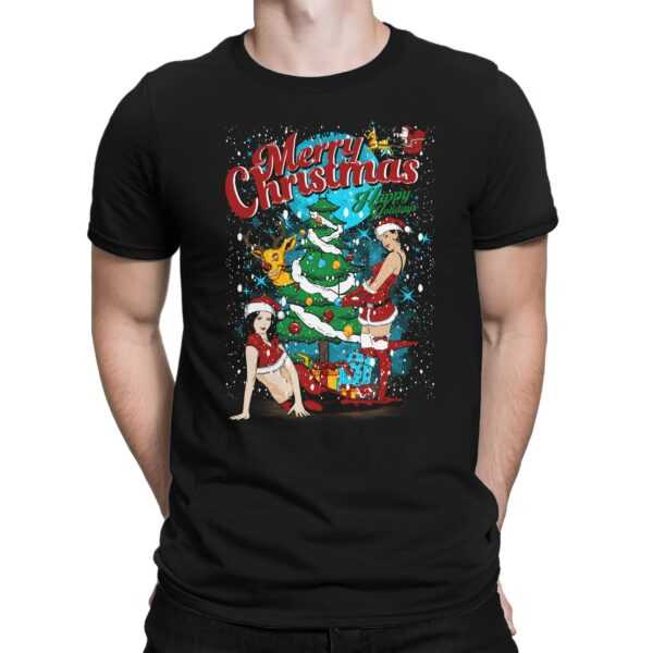 Merry Christmas - Herren Fun T-Shirt Bedruckt Small Bis 4xl Papayana