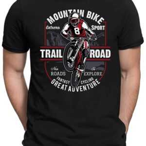 Mountain Bike - Herren Fun T-Shirt Bedruckt Small Bis 4xl Papayana