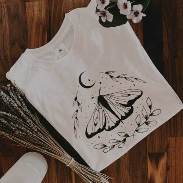 Mystic Butterfly Schmetterling T-Shirt Illustration/Minimalistisch Natur Spiritual Cottagecore