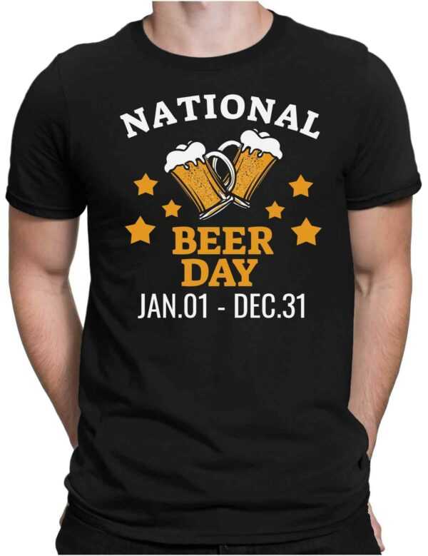 Natiaonal Beer Day - Herren Fun T-Shirt Bedruckt Small Bis 4xl Papayana