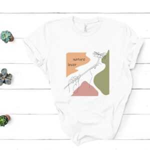 Nature Lover T-Shirt , Woman Line Art Tee Quote Shirt Inspirational Boho Tee, Wildflower T Shirt, Gift