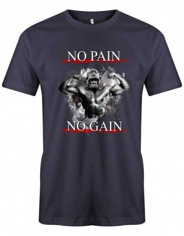 No Pain Gain - Fulima Gorilla Bodybuilder Herren T-Shirt