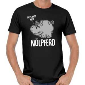 Nölpferd Alles Mist Hier Nilpferd Cartoon Comic Hippo Sprüche Spruch Comedy Spaß Lustig Feier Party Geschenkidee Funny Fun T-Shirt