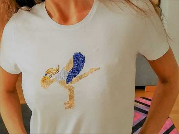 Öko Bio Weißes T-Shirt Für Damen Yoga Fan