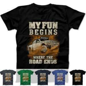 Off Road Jeep Shirt Offroad 4x4 Outdoor T-Shirt Geländewagen Truck Trail V8 Us Car My Fun Begins Where The Ends