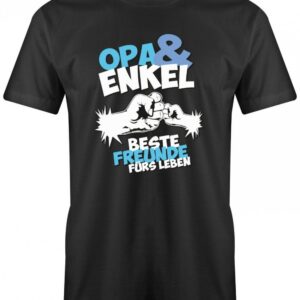 Opa Herren T-Shirt - Und Enkel Beste Freunde Fürs Leben Fäuste Geschenk Für