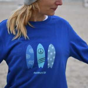 Organic Cotton Sweatshirt Unisex // Surfboards Peace & Surf