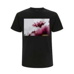 Organic T-Shirt, Schwarz, Flowers, Bio, 100% Baumwolle, Unisex, Frauen, Männer, Kleidung, Kunst, Design, Mode, Natur, Mode