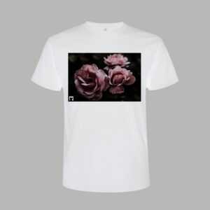 Organic T-Shirt, Weiß, Bio, 100% Baumwolle, Unisex, Frauen, Männer, Kleidung, Rose, Blume, Natur, Art, Kunst, Design, Mode, Kleidung