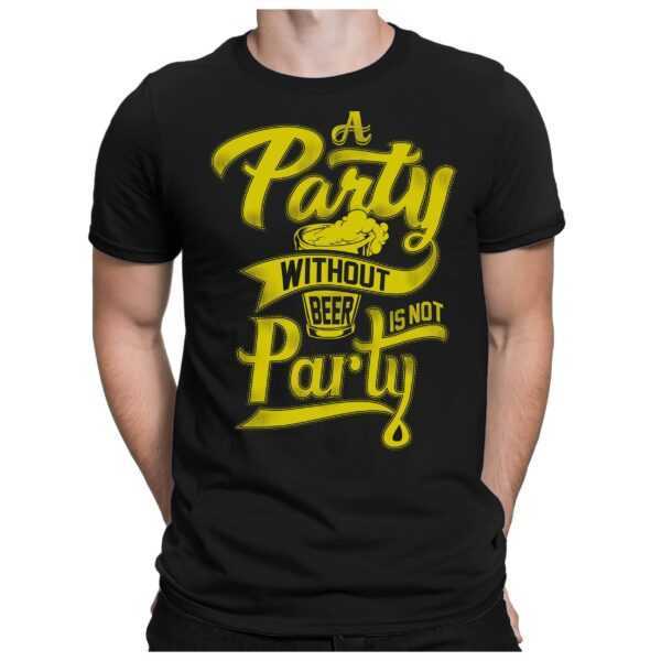 Party Without Beer Gelb - Herren Fun T-Shirt Bedruckt Small Bis 4xl Papayana